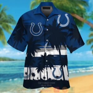 Indianapolis Colts Palm Tree Blue Hawaiian Shirt And Shorts