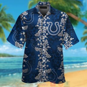 Indianapolis Colts Tropical Plants Dark Blue Hawaii Shirt