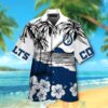 Indianapolis Colts White Hibiscus Blue Hawaiian Shirt And Shorts
