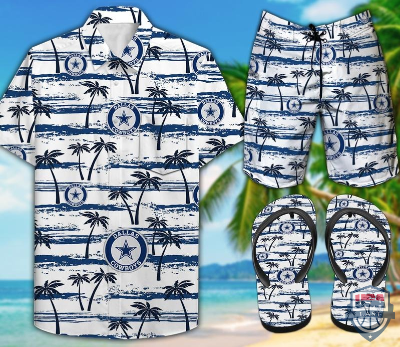 Dallas Cowboys Hawaiian Shirt Beach Short And Flip Flops Dallas Cowboys Hawaiian Shirt Beach Short And Flip Flops