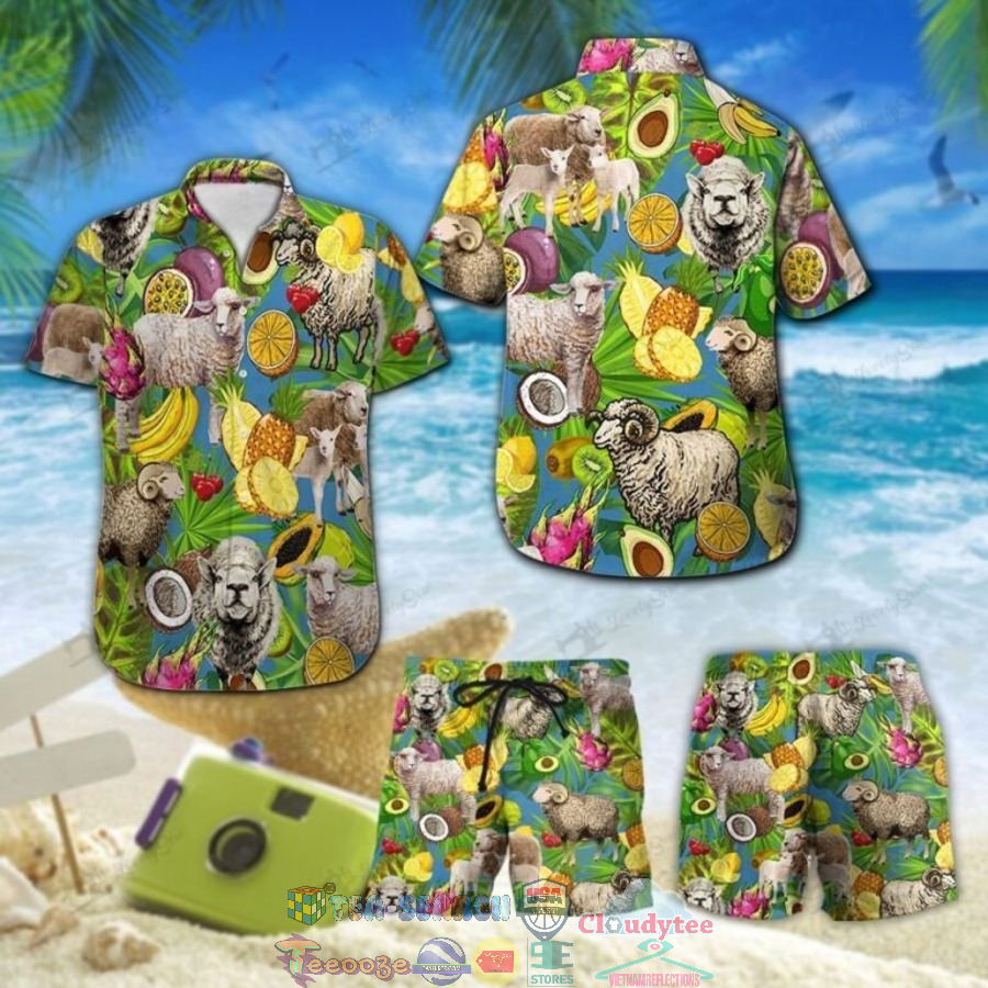 Sheep Tropicall Fruits Hawaiian Shirt And Shorts Sheep Tropicall Fruits Hawaiian Shirt And Shorts
