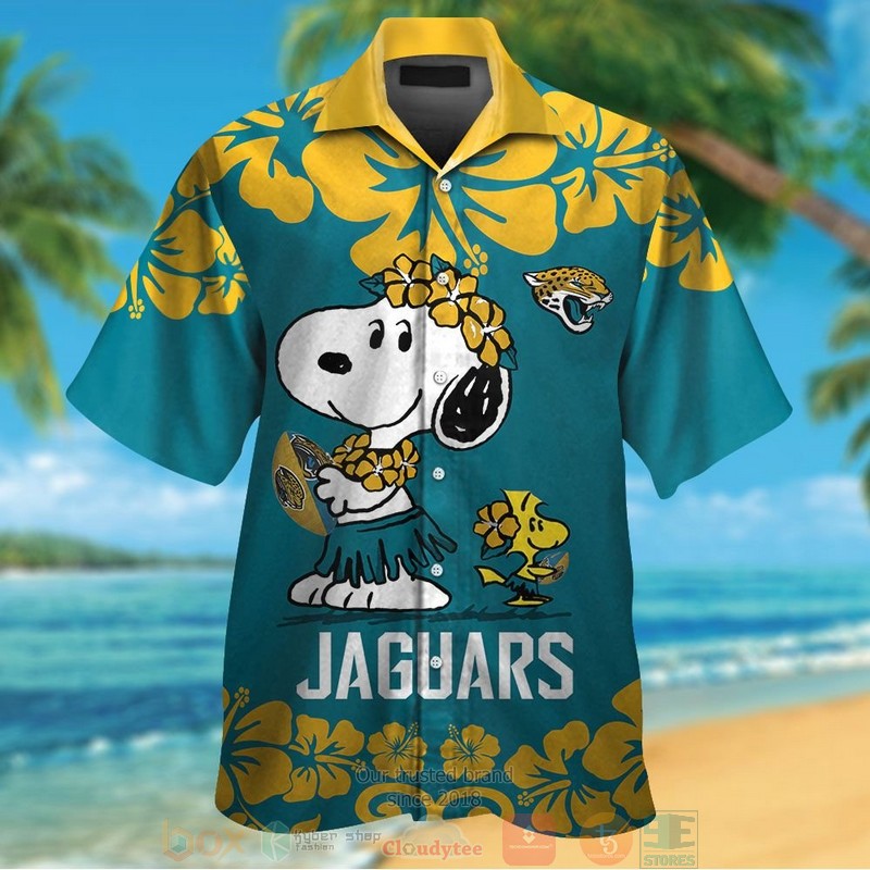 Jacksonville Jaguars Snoopy Woodstock Hawaiian Shirt And Shorts Jacksonville Jaguars Snoopy Woodstock Hawaiian Shirt And Shorts