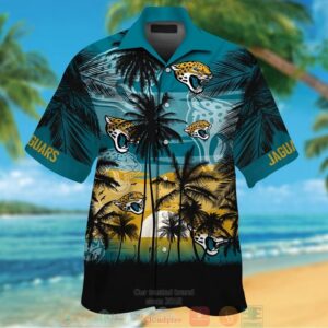 Jacksonville Jaguars Palm Tree Teal Black Hawaii Shirt