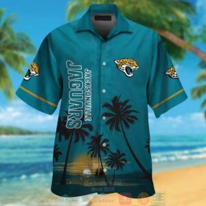 Jacksonville Jaguars Palm Trees Dark Teal Hawaii Shirt