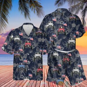 Jeep Car American Flag Hawaiian Shirt