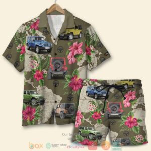 Jeep Tropical Flower Seamless Pattern Hawaiian Shirt