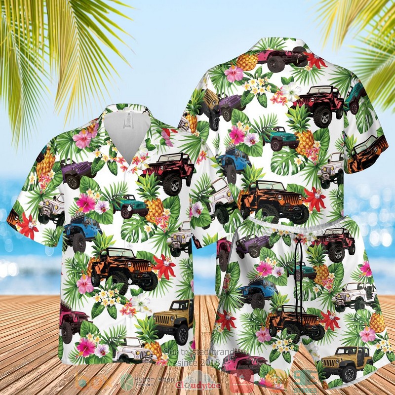 Jeep Pineapple Flowers Hawaiian Shirt Jeep Pineapple Flowers Hawaiian Shirt