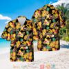 Jurassic Park Dinosaurs Pineapple Tropcial Plant Black Hawaiian Shirt