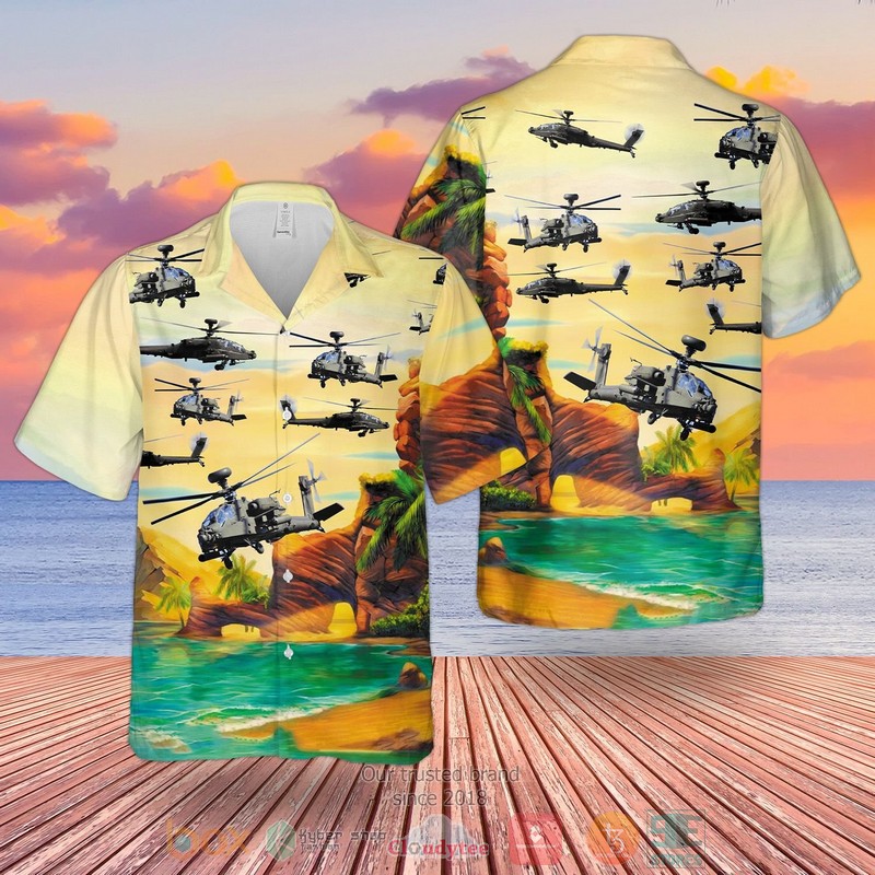 British Army Westland Wah-64 Apache Hawaiian Shirt British Army Westland Wah-64 Apache Hawaiian Shirt
