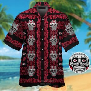 Kansas City Chiefs Sugar Skull Hawaiian Shirt And Shorts