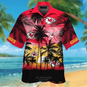 Kansas City Chiefs Palm Tree Red Black Hawaii Shirt