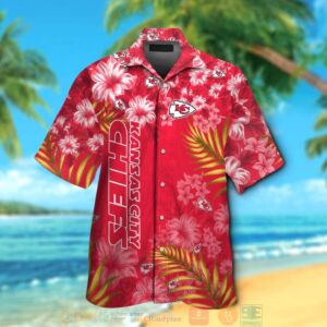 Kansas City Chiefs Tropical Plants Hibiscus Red Hawaiian Shirt And Shorts