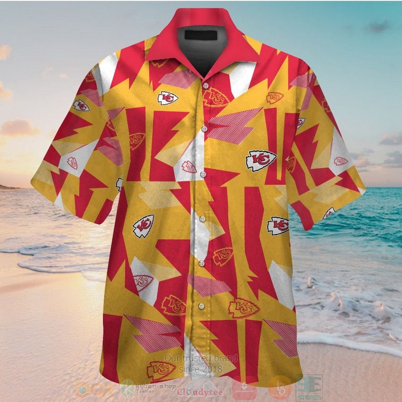 Kansas City Chiefs Yellow Red Hawaiian Shirt And Shorts Kansas City Chiefs Yellow Red Hawaiian Shirt And Shorts