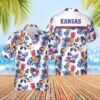 Kansas Jayhawks MenS Basketball Ncaa Pineapple White Hawaiian Shirt