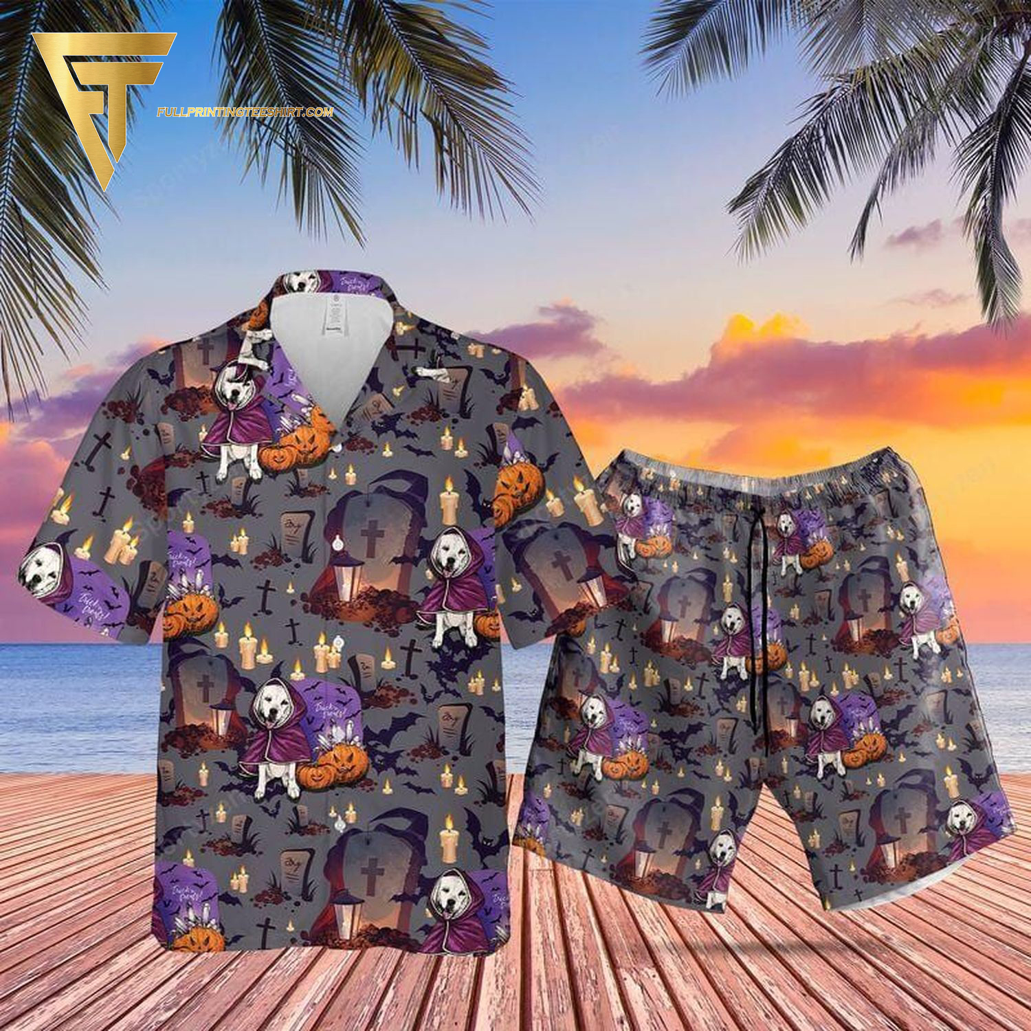Labrador Retriever Halloween All Over Print Hawaiian Shirts And Beach Shorts Labrador Retriever Halloween All Over Print Hawaiian Shirts And Beach Shorts