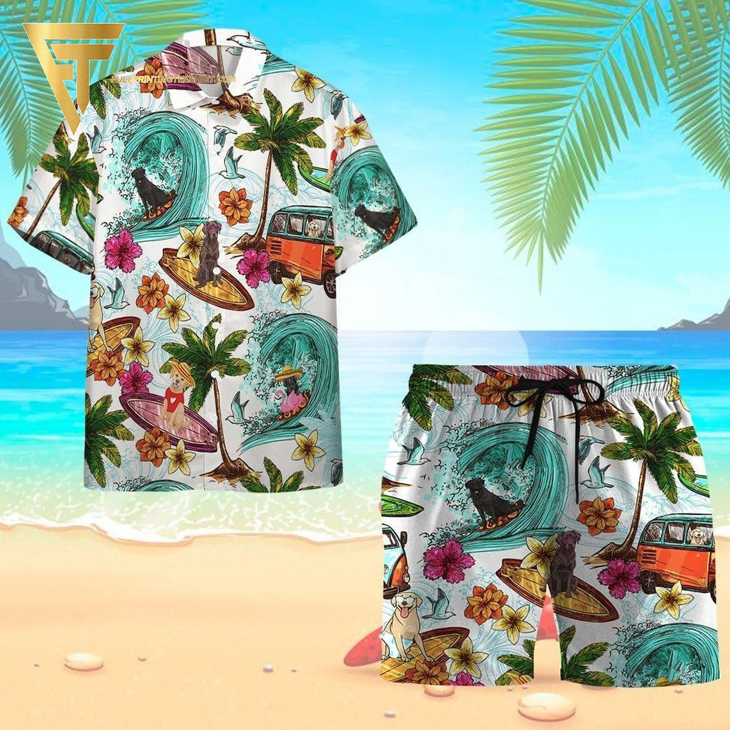 Labrador Retriever Surfing Summer All Over Print Hawaiian Shirts And Beach Shorts Labrador Retriever Surfing Summer All Over Print Hawaiian Shirts And Beach Shorts