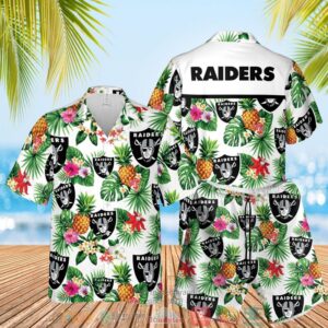 Las Vegas Raiders Nfl Pineapple White Hawaiian Shirt