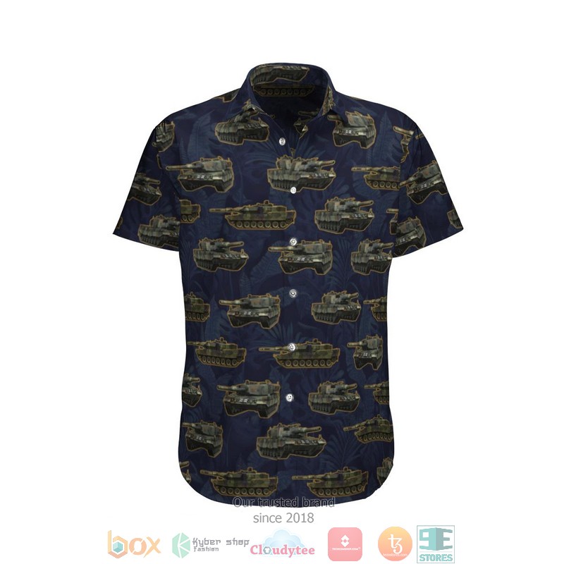 Leopard 2 German Army Dark Blue Hawaiian Shirt Leopard 2 German Army Dark Blue Hawaiian Shirt