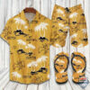 Led Zeppelin Hawaiian Shirt Beach Short And Flip Flops
