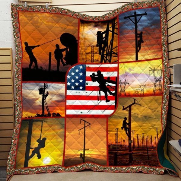 Lineman Quilt Blanket-3D Quilt Blanket Hqd-Qhg00056 Lineman Quilt Blanket-3D Quilt Blanket Hqd-Qhg00056