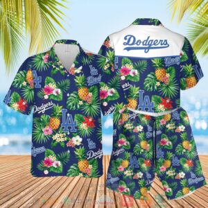 Los Angeles Dodgers Mlb Pineapple Blue Hawaiian Shirt