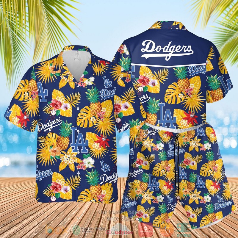 Los Angeles Dodgers Mlb Pineapple Blue Yellow Hawaiian Shirt Los Angeles Dodgers Mlb Pineapple Blue Yellow Hawaiian Shirt