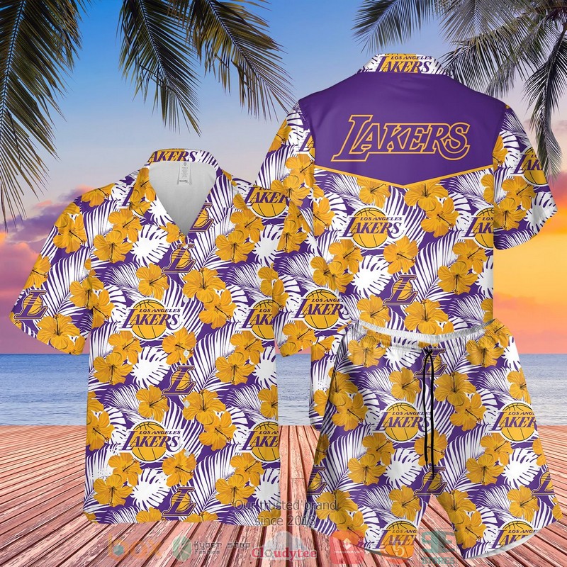 Los Angeles Lakers Nba Hibiscus Hawaiian Shirt Los Angeles Lakers Nba Hibiscus Hawaiian Shirt