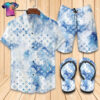 Louis Vuitton Blue Sky Symbol Full Print Hawaiian Shirt Beach Shorts And Flip Flops