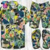 Louis Vuitton Forest Retro Full Print Hawaiian Shirt Beach Shorts And Flip Flops