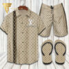 Louis Vuitton Monogram Hawaiian Shirt Beach Shorts And Flip Flops