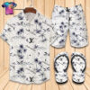 Louis Vuitton Palm Tree Full Print Hawaiian Shirt Beach Shorts And Flip Flops