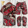 Louis Vuitton Pop Art Red Version Hawaiian Shirt Beach Shorts And Flip Flops