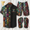 Louis Vuitton Watercolor Hawaiian Shirt Beach Shorts And Flip Flops