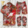 Louis Vuitton Wild Forest Hawaiian Shirt Beach Shorts And Flip Flops