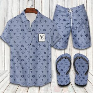 Louis Vuitton Blue Hawaiian Shirt