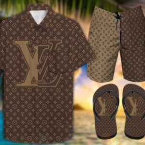 Louis Vuitton Dark Brown Hawaiian Shirt
