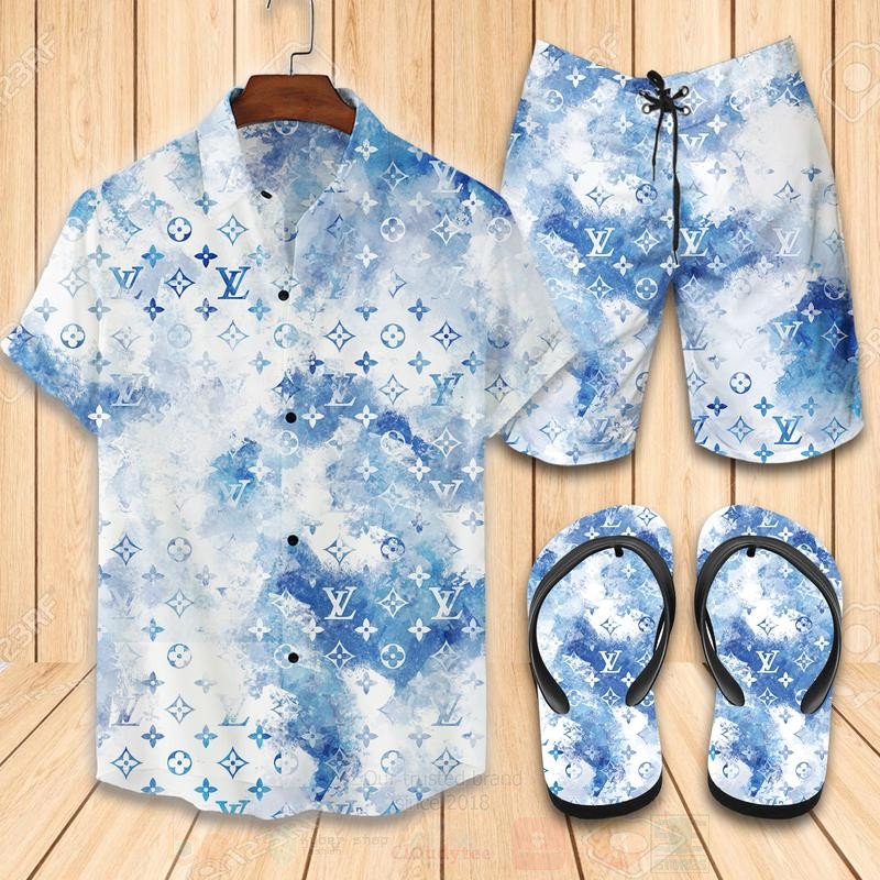 Louis Vuitton Light Blue Hawaiian Shirt Louis Vuitton Light Blue Hawaiian Shirt
