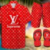 Louis Vuitton Supreme Red Hawaiian Shirt