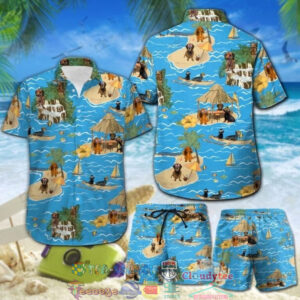 Beach Island Dachshund Hawaiian Shirt And Shorts