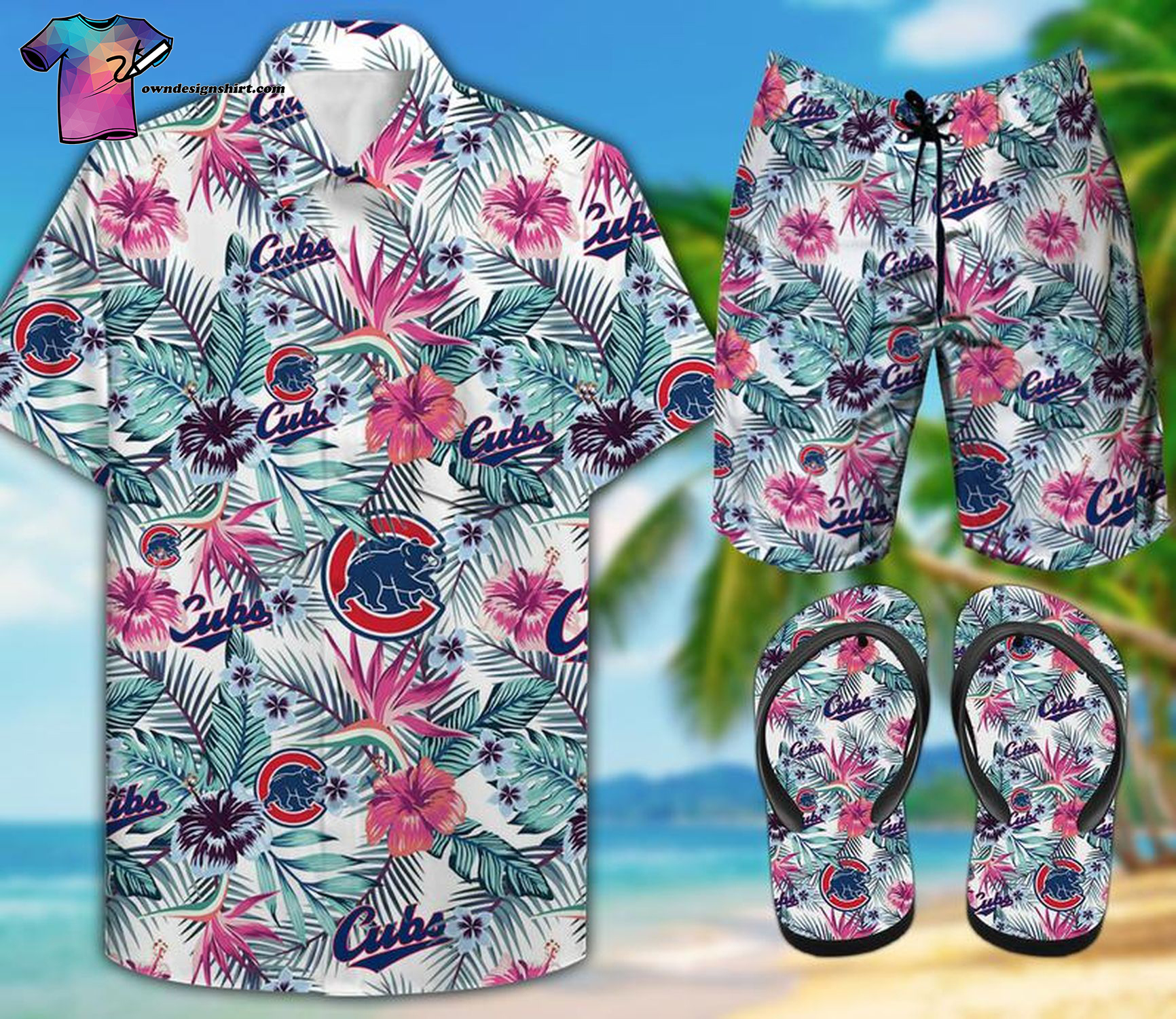 Mlb Chicago Cubs Full Print Hawaiian Shirt Beach Shorts And Flip Flops Mlb Chicago Cubs Full Print Hawaiian Shirt Beach Shorts And Flip Flops