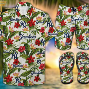Mlb New York Yankees Hawaiian Shirt Beach Shorts And Flip Flops
