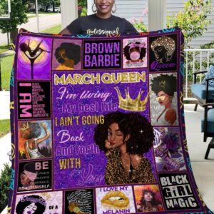March Girl Black Queen Quilt Blanket Quilt