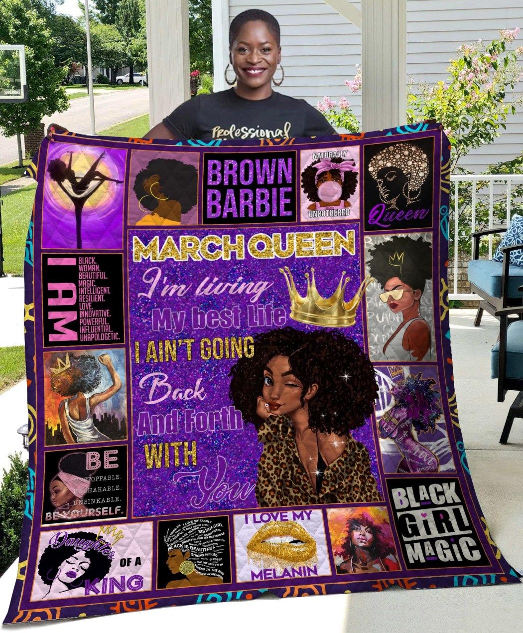 March Girl Black Queen Quilt Blanket Quilt March Girl Black Queen Quilt Blanket Quilt