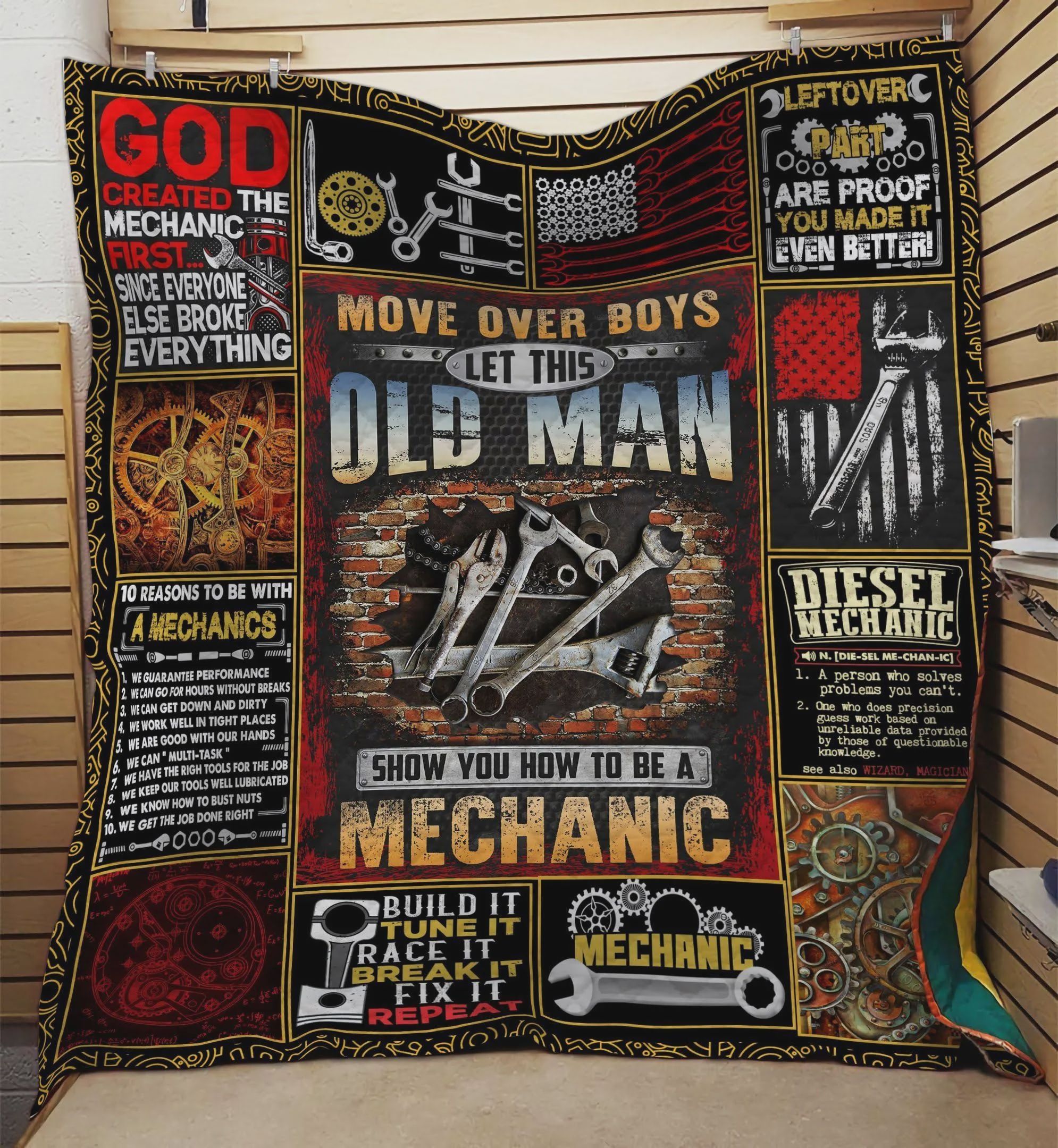 Mechanic Move Over Boys Let This Old Man Quilt Blanket Great Customized Quilt Blanket Gifts For Birthday Christmas Thanksgiving Mechanic Move Over Boys Let This Old Man Quilt Blanket Great Customized Quilt Blanket Gifts For Birthday Christmas Thanksgiving