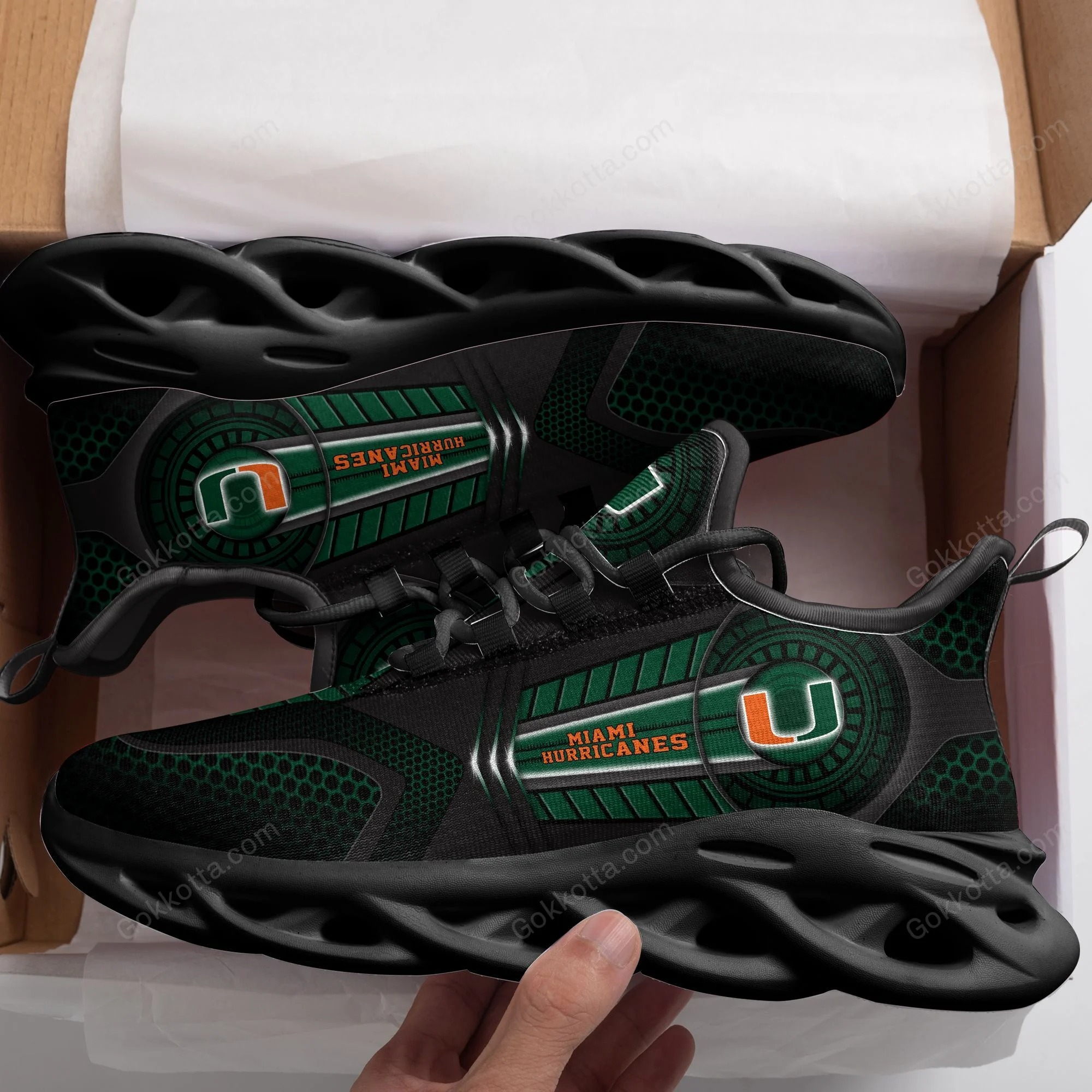 Miami Hurricanes Football Max Soul Shoes Miami Hurricanes Football Max Soul Shoes