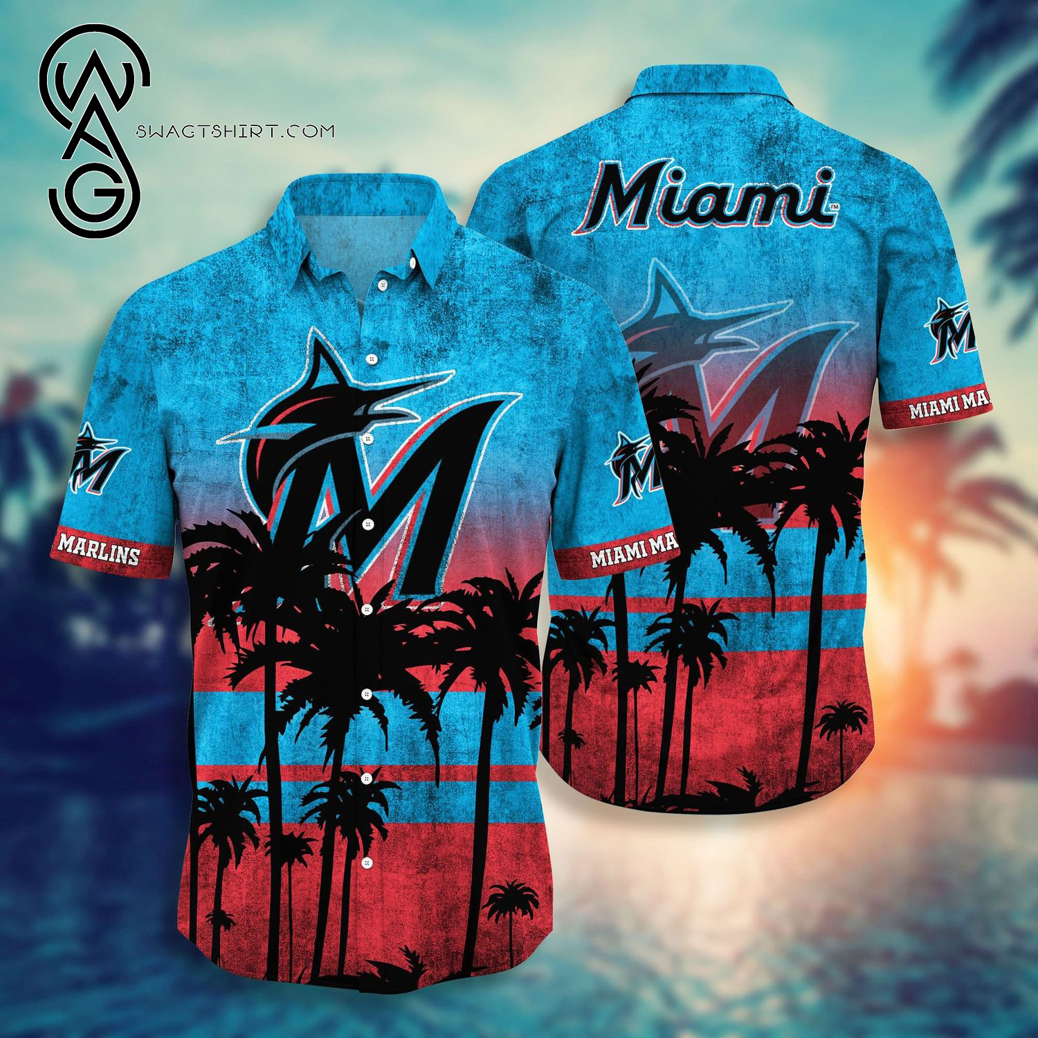 Miami Marlins Baseball Team Combo Hawaiian Shirt And Shorts Miami Marlins Baseball Team Combo Hawaiian Shirt And Shorts