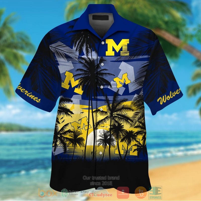 Michigan Wolverines Tropical Hawaiian Shirt And Shorts Michigan Wolverines Tropical Hawaiian Shirt And Shorts