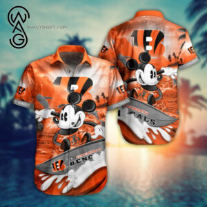 Mickey Mouse And Cincinnati Bengals Combo Hawaiian Shirt And Shorts