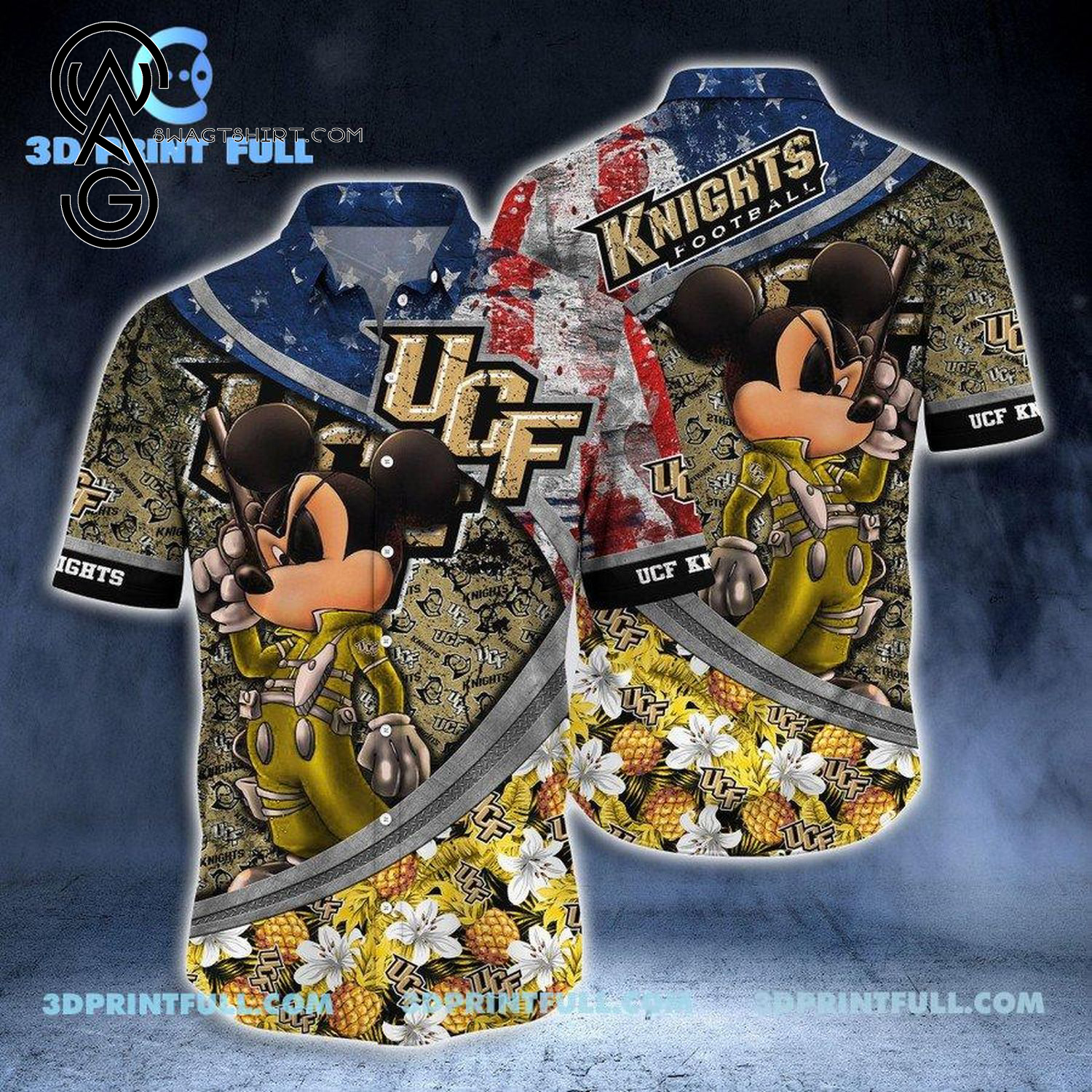 Mickey Mouse And Ncaa Ucf Knights Combo Hawaiian Shirt And Shorts Mickey Mouse And Ncaa Ucf Knights Combo Hawaiian Shirt And Shorts
