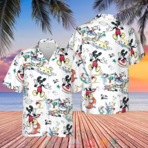 Mickey Mouse Cartoon Printed Hawaiian Shirt